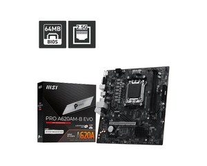 Matična ploča MSI, PRO A620M-B EVO AMD A620, AM5, DDR5, mATX (911-7E36-001)