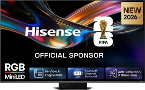 Hisense 65" RGB MiniLED TV 65UR9S, 4K Ultra HD, VIDAA OS, Hi-View AI Engine RGB, 170Hz Game Mode