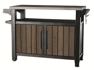 Keter Deco Unity XL 207 l, mobilni vrtni bar, Walnut