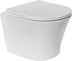 Inter Ceramic set: viseća WC školjka bez ruba sa soft close/quick release WC daskom 37x37x48cm, porculan/duroplast bijela