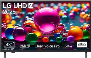 LG 43" UHD AI TV 43UA75006LA, 4K UHD, webOS Smart TV, HDR10