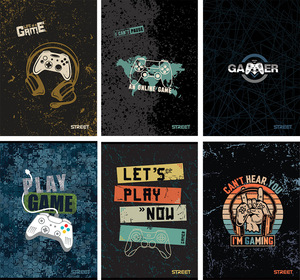 Set bilježnica Street Gaming, A4 kvadratići, 52 listova, meki uvez, 10 KOM