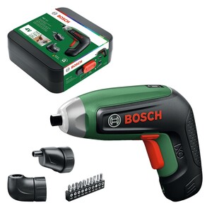 BOSCH aku odvijač u setu IXO Gen8, 3.6V, 6.5Nm + set od 10 bitova + kutija + kutni nastavak + ekscentarski nastavak