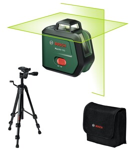 BOSCH aku laserski nivelir set PLL360-15G, li-ion, 500 - 540 nm, 15/30 m + stativ TT120