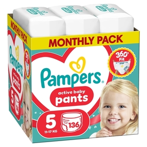 Pampers Active Baby Pants pelene gaćice, vel. 5, 11-17 kg, 136 kom