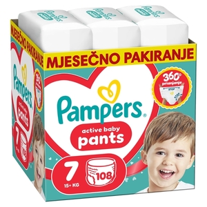 Pampers Active Baby Pants pelene gaćice, vel. 7, 15 kg+, 108 kom