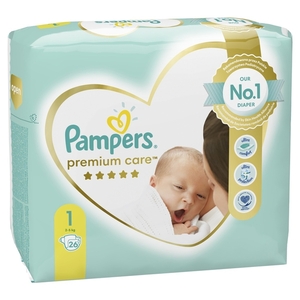 Pampers Premium Care pelene, vel. 1, 2-5 kg, 26 kom