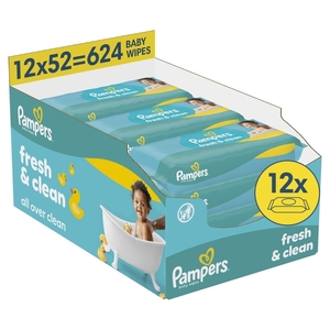Pampers Fresh Clean vlažne maramice, 12 pakiranja, 624 kom