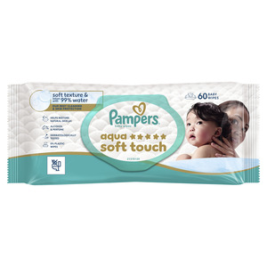 Pampers Aqua Soft Touch vlažne maramice, 60 kom