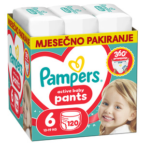 Pampers Active Baby Pants pelene gaćice, vel. 6, 13-18 kg, 120 kom