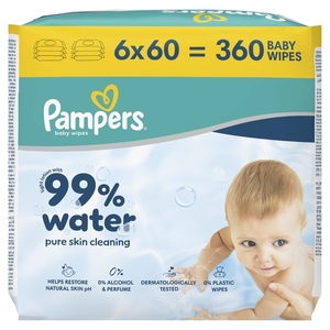 Pampers Aqua vlažne maramice, 6 pakiranja, 360 kom