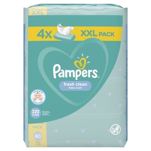Pampers Fresh Clean vlažne maramice, 4 pakiranja, 320 kom