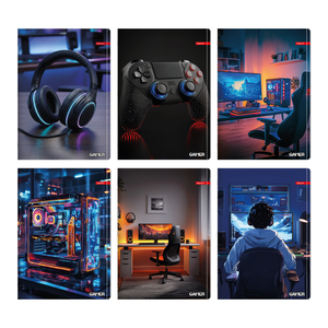 Set bilježnica Ilijanum Gamer, A4 linije, 52 listova, meki uvez, 10 KOM