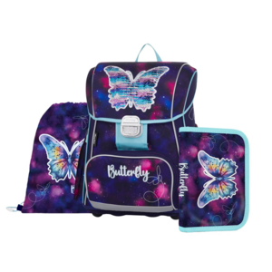 Školska torba, anatomska, 3u1, Oxy, Premium Butterfly