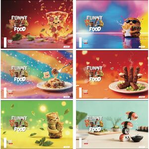Set bilježnica, Target Funny Food, A4, linije, 54 lista, meki uvez, 10 KOM