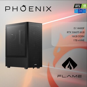 Phoenix FLAME X-550, Intel i5 14400F, 16GB DDR4, NVME SSD 1TB, RTX 5060TI 8GB, 600W 80+, stolno računalo