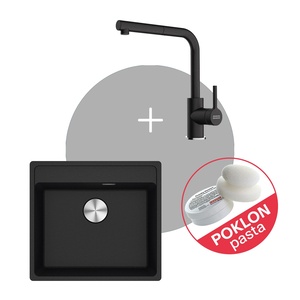 Franke Set Maris MRG 610-52 TL sudoper + LINA L DOCCIA slavina, Crna