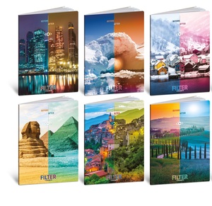 Set bilježnica Blasetti Scuola Filter, A4 kvadratići, meki uvez, 10 KOM