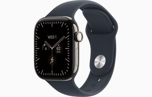 Apple Watch Series 12, MJGF4WF/A,  GPS + Cellular 42mm S/M Natural Titanium Case with Navy Blue Sport Band, pametni sat