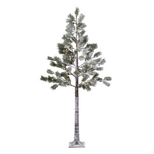 LED bor zasniježen PVC h180cm d70cm 96LED zelena