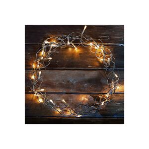 DEKORTREND LED svjetleći vijenac 30 cm, 40 LED, toplo bijela, na baterije