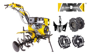 ADK Motorna kopačica GT1050F - 13 KS + gumeni kotači + metalni kotači + plug + bočni diskovi RA