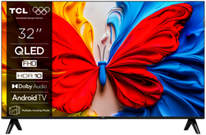 TCL 32" QLED TV 32S5K, FHD TV, Google Smart TV, Dolby Digital Plus & Dolby Audio, HDR10 RA