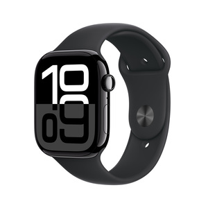 Apple Watch Series 10 GPS 46mm Jet Black Aluminium Case with Black Sport Band - M/L, pametni sat RA
