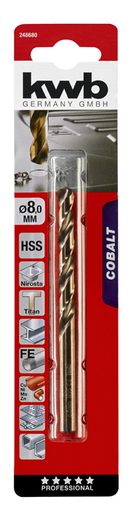 KWB COBALT svrdlo za metal 8 mm, HSS CO, DIN 338
