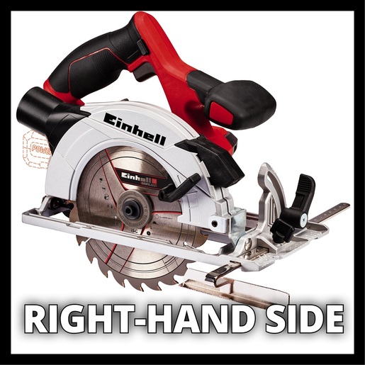 EINHELL akumulatorska ručna kružna pila TE-CS 18/165 Li - Solo Power X-Change, bez baterije i punjača (18V Li-Ion, maks. dubina reza 54mm, rezni list Ø165  x  Ø20 mm)