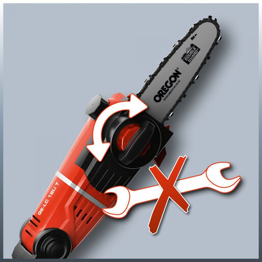 EINHELL akumulatorska teleskopska lančana pila GE-LC 18 Li T - Solo Power X-Change, bez baterije i punjača (18 V, 170 mm duljina reza)