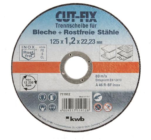 KWB CUT-FIX rezna ploča 125x1,2 mm