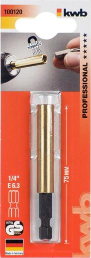 KWB Magnetni držač bitova 1/4“x75 mm, mesing