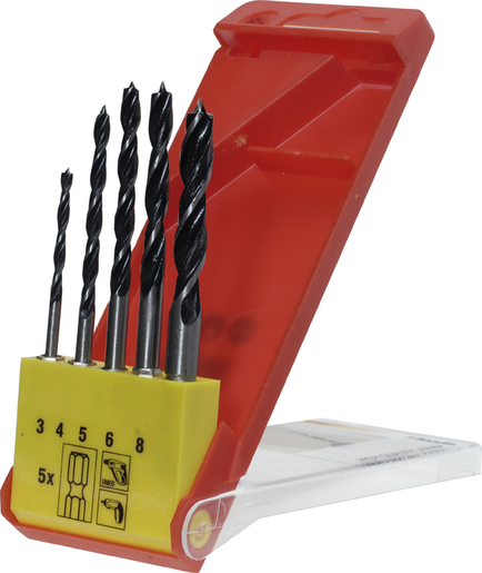 KWB Set svrdla za drvo 3-8 mm, 5/1, CV čelik, 1/4“ šesterokutni prihvat