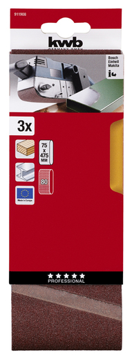 KWB Set brusnih traka 3/1, 75x457mm, g80