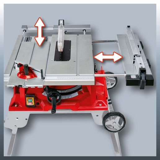 EINHELL stolna kružna pila s postoljem TE-CC 2025 UF (1500 W / 2000 W, visina reza 78 mm, rezni list Ø250 mm, veličina stola 645 x 530 mm)