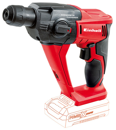EINHELL akumulatorska čekić bušilica TE-HD 18 Li - Solo Power X-Change, bez baterije i punjača (18V, 1.2 J, 12 mm, SDS plus, LED svjetlo)