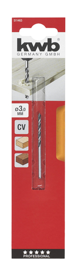 KWB Svrdlo za drvo 3 mm, CV čelik, 2-fazne spirale