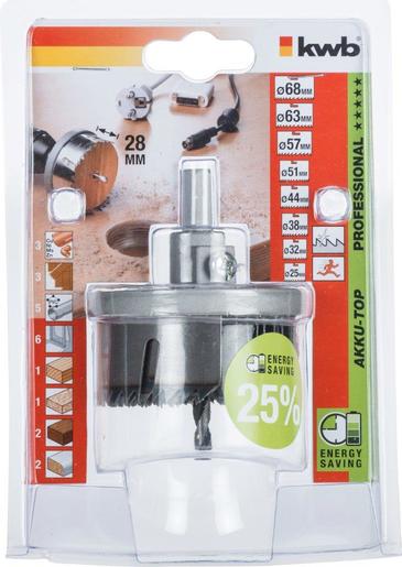 KWB Set kružnih pila za drvo 25-68 mm, dubina 28 mm, 8/1, AKKU-TOP