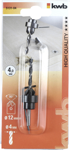 KWB Svrdlo za drvo s odvojivim upuštačem i graničnikom 4 mm