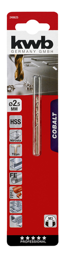 KWB COBALT svrdlo za metal 2,5 mm, HSS CO, DIN 338