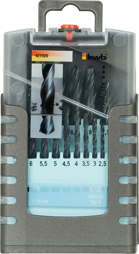 KWB Set svrdla za metal 1-10 mm, 19/1, HSS, DIN 338