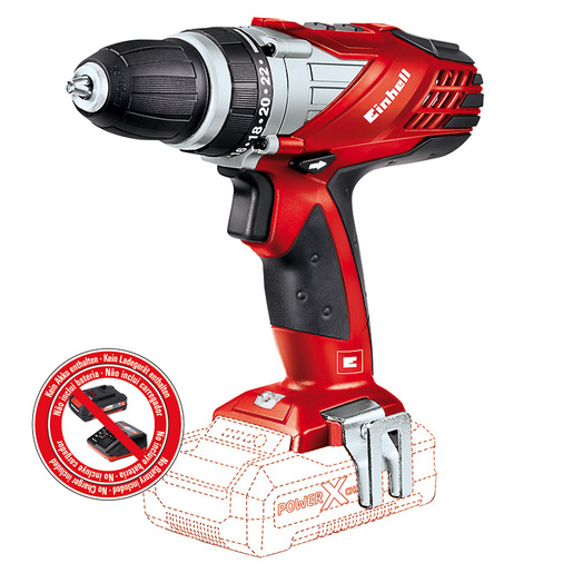 EINHELL akumulatorska bušilica TE-CD 18 Li Solo Power X-Change, bez baterije i punjača (18 V, 2 brzine, 48 Nm, LED svjetlo)