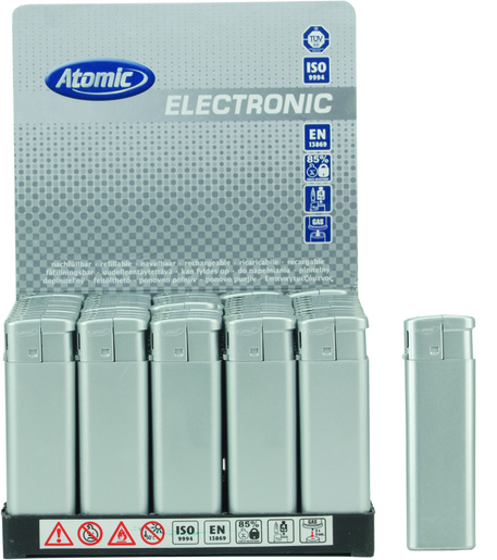 Upaljač Atomic CR FLAT srebrni, 50 kom.