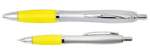 Olovka kemijska Palermo grip žuto/srebrna, 50 kom