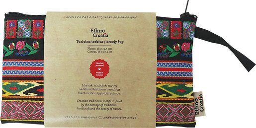 Toaletna torbica crna Ethno Croatia