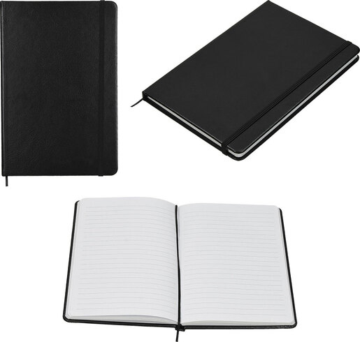 Notes Embose  A5 crni tekstilni 96 str. s gumicom