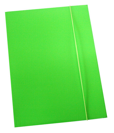 Fascikl prešpan/lak s gumicom A4 600gr OPTIMA fluo zeleni 60677