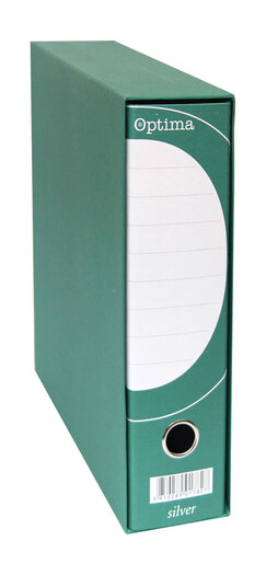Registrator s kutijom A4 široki OPTIMA Silver zeleni