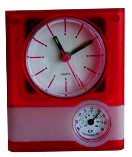 Sat stolni Weather sa termometrom crveni